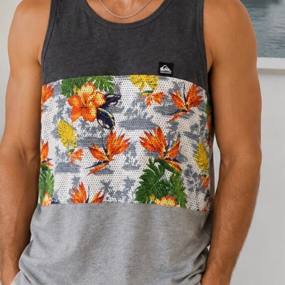 Quiksilver Tropical Print Tank Top – Men’s Medium